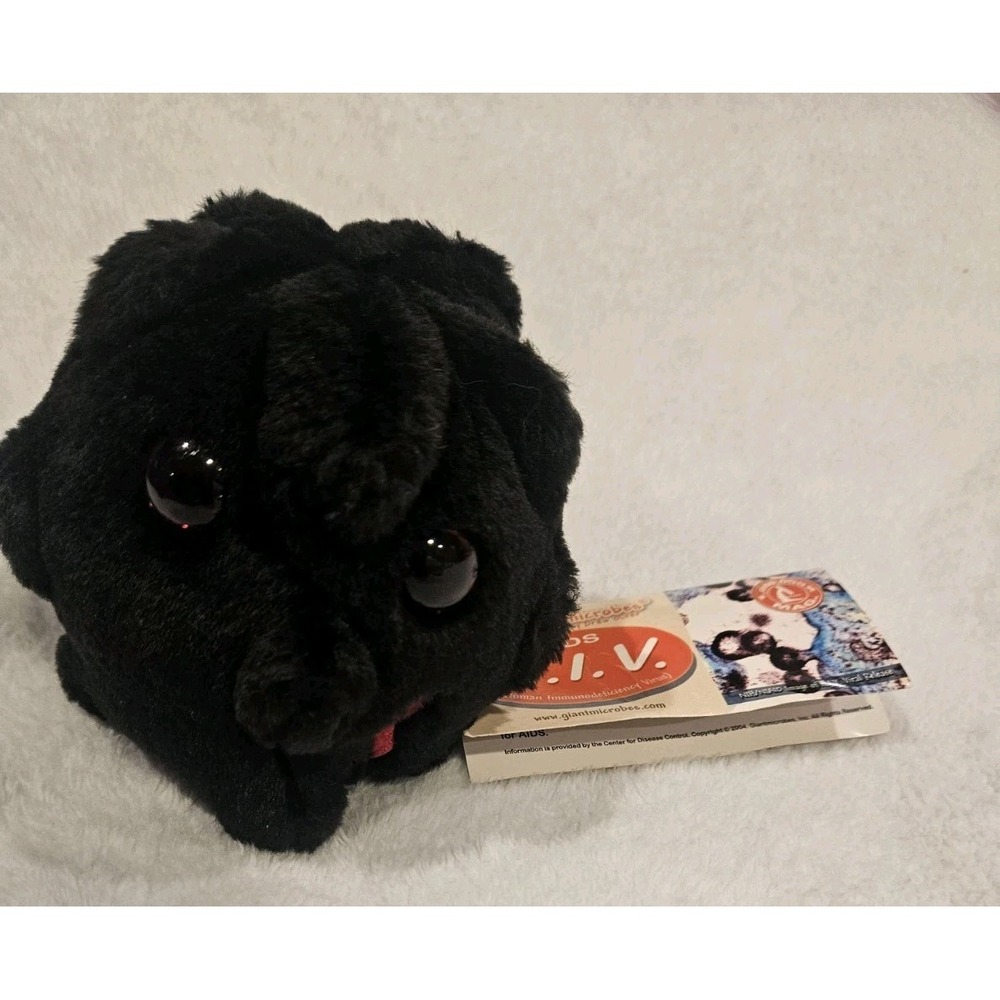 Giant Microbes HIV AIDS Human Immunodeficiency Virus Plush Black Toy NWT
